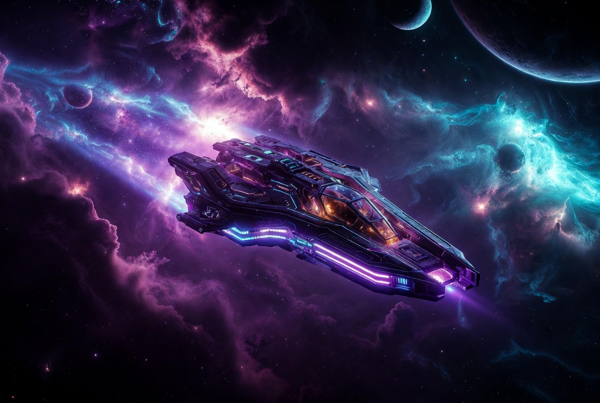 Zevara spaceship in nebula